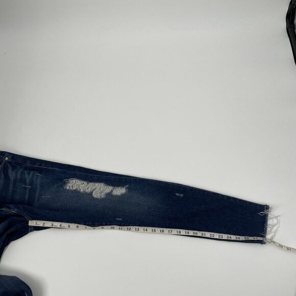 Frame Womens Le High Enford Skinny Distressed Jeans Size 25 Blue Denim Raw Hem - Picture 4 of 9